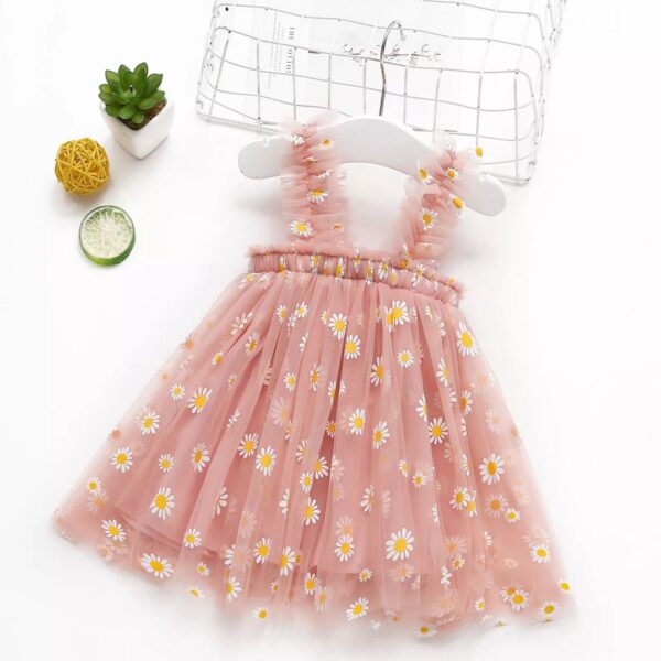 Stylish Baby Girl Peach Printed Frock – Comfortable and Cute Outfit - Image 2