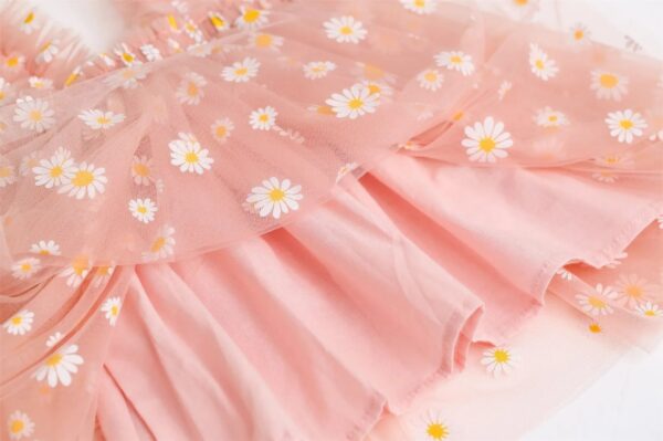 Stylish Baby Girl Peach Printed Frock – Comfortable and Cute Outfit - Image 4