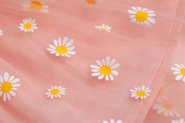 Stylish Baby Girl Peach Printed Frock – Comfortable and Cute Outfit - Image 3