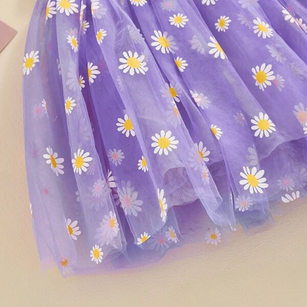 Stylish Baby Girl Dark Purple Printed Frock – Comfortable and Cute Outfit - Image 6