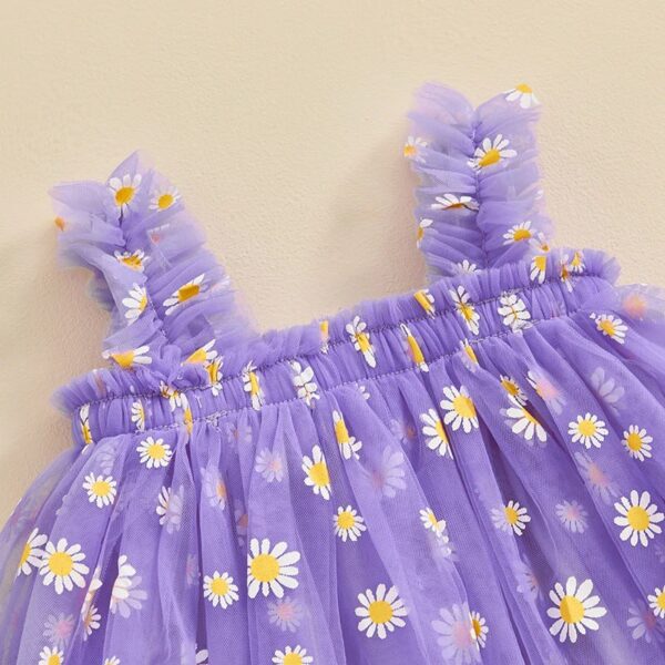 Stylish Baby Girl Dark Purple Printed Frock – Comfortable and Cute Outfit - Image 5