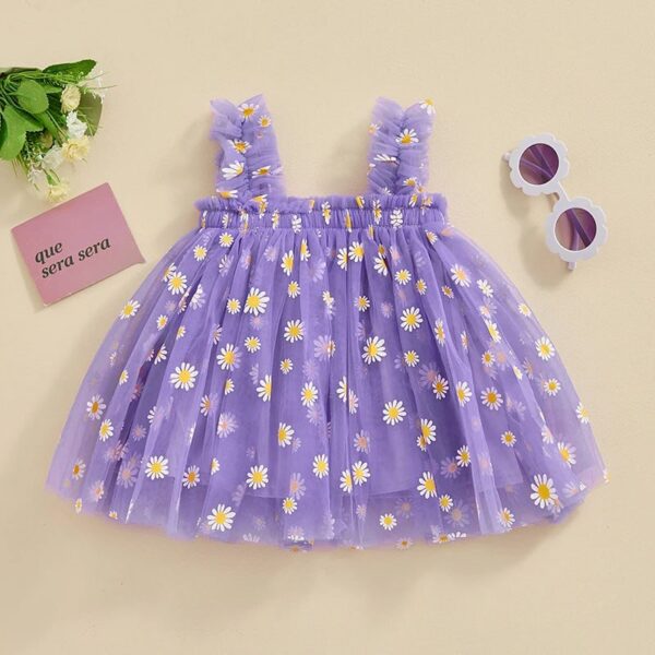 Stylish Baby Girl Dark Purple Printed Frock – Comfortable and Cute Outfit