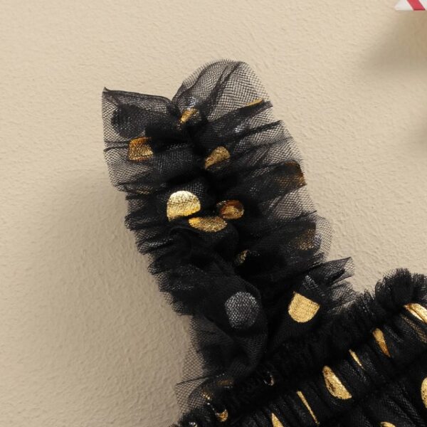 Adorable Dot Print Sleeveless Black Princess Party Dress for your little one - Image 3